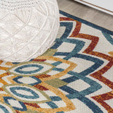 Flora Abstract Bold Mandala High-low Indoor/outdoor Area Rug