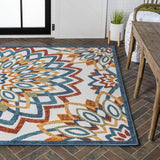 Flora Abstract Bold Mandala High-low Indoor/outdoor Area Rug
