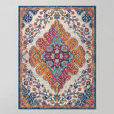 Bohemian Flair Boho Vintage Medallion Area Rug Blue/Multi / Rectangle / 3' X 5' – 5
