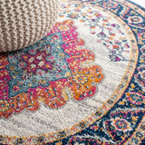 Bohemian Flair Boho Vintage Medallion Area Rug Blue/Multi / Oval / 3' X 5' Oval – DETAIL