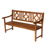 Sloane Ogee Diamond-Back 600-Lbs Support Acacia Wood Outdoor Garden Patio Bench