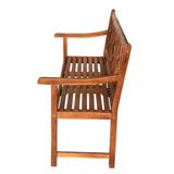 Sloane Ogee Diamond-Back 600-Lbs Support Acacia Wood Outdoor Garden Patio Bench