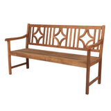 Sloane Ogee Diamond-Back 600-Lbs Support Acacia Wood Outdoor Garden Patio Bench