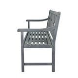 Sloane Ogee Diamond-Back 600-Lbs Support Acacia Wood Outdoor Garden Patio Bench