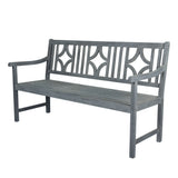 Sloane Ogee Diamond-Back 600-Lbs Support Acacia Wood Outdoor Garden Patio Bench