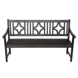 Sloane Ogee Diamond-Back 600-Lbs Support Acacia Wood Outdoor Garden Patio Bench - JONATHAN Y