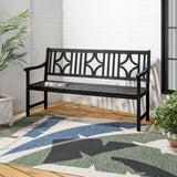 Sloane Ogee Diamond-Back 600-Lbs Support Acacia Wood Outdoor Garden Patio Bench - JONATHAN Y