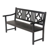 Sloane Ogee Diamond-Back 600-Lbs Support Acacia Wood Outdoor Garden Patio Bench - JONATHAN Y