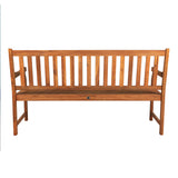 Laurel Slat-Back 600-Lbs Support Acacia Wood Outdoor Garden Patio Bench
