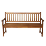 Laurel Slat-Back 600-Lbs Support Acacia Wood Outdoor Garden Patio Bench