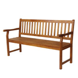 Laurel Slat-Back 600-Lbs Support Acacia Wood Outdoor Garden Patio Bench
