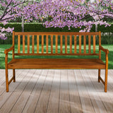 Laurel Slat-Back 600-Lbs Support Acacia Wood Outdoor Garden Patio Bench