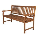 Laurel Slat-Back 600-Lbs Support Acacia Wood Outdoor Garden Patio Bench