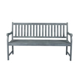 Laurel Slat-Back 600-Lbs Support Acacia Wood Outdoor Garden Patio Bench