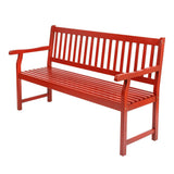 Laurel Slat-Back 600-Lbs Support Acacia Wood Outdoor Garden Patio Bench
