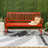Laurel Slat-Back 600-Lbs Support Acacia Wood Outdoor Garden Patio Bench