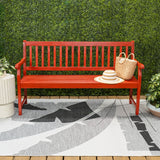 Laurel Slat-Back 600-Lbs Support Acacia Wood Outdoor Garden Patio Bench
