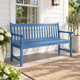 Laurel Slat-Back 600-Lbs Support Acacia Wood Outdoor Garden Patio Bench