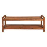 Blane 50.8" 3-Seat Mid-Century Modern 600-Lbs Support Acacia Wood Slat Outdoor Garden Patio Bench - JONATHAN Y
