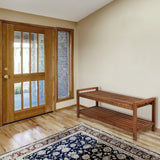 Blane 50.8" 3-Seat Mid-Century Modern 600-Lbs Support Acacia Wood Slat Outdoor Garden Patio Bench
