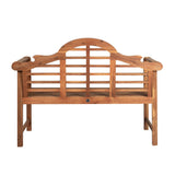 Lutyens Arched 600-Lbs Support Acacia Wood Outdoor Garden Patio Bench