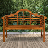 Lutyens Arched 600-Lbs Support Acacia Wood Outdoor Garden Patio Bench