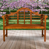 Lutyens Arched 600-Lbs Support Acacia Wood Outdoor Garden Patio Bench