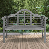 Lutyens Arched 600-Lbs Support Acacia Wood Outdoor Garden Patio Bench