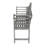 Lutyens Arched 600-Lbs Support Acacia Wood Outdoor Garden Patio Bench