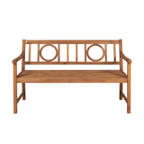 Apollo Circle-Back 600-Lbs Support Acacia Wood Outdoor Garden Patio Bench