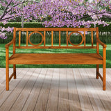 Apollo Circle-Back 600-Lbs Support Acacia Wood Outdoor Garden Patio Bench