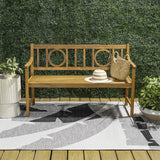 Apollo Circle-Back 600-Lbs Support Acacia Wood Outdoor Garden Patio Bench
