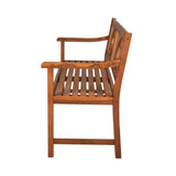 Apollo Circle-Back 600-Lbs Support Acacia Wood Outdoor Garden Patio Bench - JONATHAN Y