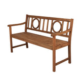 Apollo Circle-Back 600-Lbs Support Acacia Wood Outdoor Garden Patio Bench