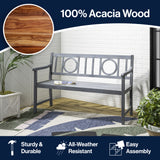 Apollo Circle-Back 600-Lbs Support Acacia Wood Outdoor Garden Patio Bench