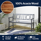 Apollo Circle-Back 600-Lbs Support Acacia Wood Outdoor Garden Patio Bench