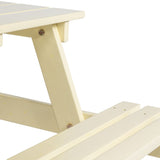 Shoreham 59" Modern Classic Outdoor Wood Picnic Table Benches with Umbrella Hole