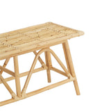 Spade 43.3 in. Coastal Bohemian 2-Seat 400-Lbs Support Handmade Slatted Rattan Bench - Natural
