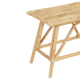 Spade 43.3 in. Coastal Bohemian 2-Seat 400-Lbs Support Handmade Slatted Rattan Bench - Natural