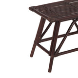 Spade 43.3 in. Coastal Bohemian 2-Seat 400-Lbs Support Handmade Slatted Rattan Bench - Dark Brown