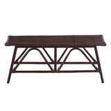 Spade 43.3 in. Coastal Bohemian 2-Seat 400-Lbs Support Handmade Slatted Rattan Bench - Dark Brown
