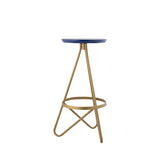 Spiroa 30" Modern Industrial Metal Backless Circular Bar Stool - JONATHAN Y