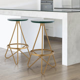 Spiroa 30" Modern Industrial Metal Backless Circular Bar Stool - JONATHAN Y