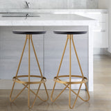 Spiroa 30" Modern Industrial Metal Backless Circular Bar Stool