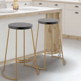 Hula 28.75" Modern Designer Iron Curved Backless Bar Stool - JONATHAN Y
