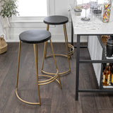 Hula 28.75" Modern Designer Iron Curved Backless Bar Stool - JONATHAN Y