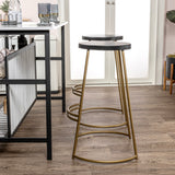 Hula 28.75" Modern Designer Iron Curved Backless Bar Stool - JONATHAN Y