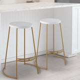 Hula 28.75" Modern Designer Iron Curved Backless Bar Stool - JONATHAN Y