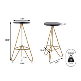 Trinity 30" Modern Industiral Iron Tripod Backless Bar Stool - JONATHAN Y