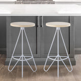 Trinity 30" Modern Industiral Iron Tripod Backless Bar Stool